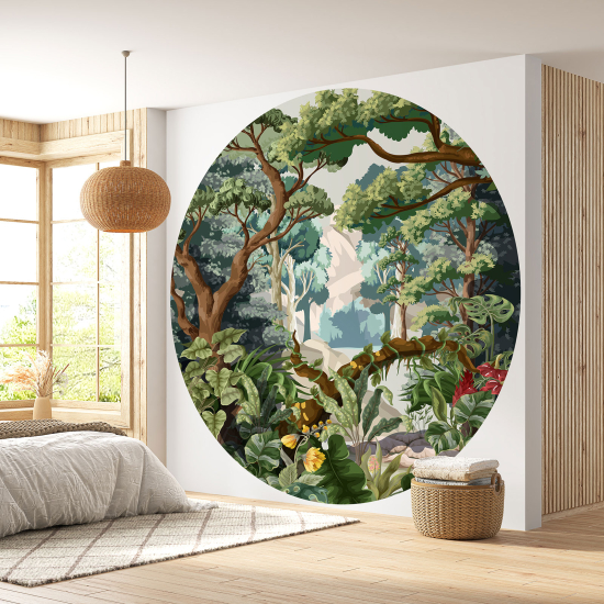 Round / Circle Wall Mural - Wallpaper for Kids - Forest