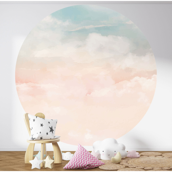 Round / Circle Wall Mural - Wallpaper for Kids - Sky