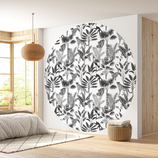 Round / Circle Wall Mural - Wallpaper - Jungle