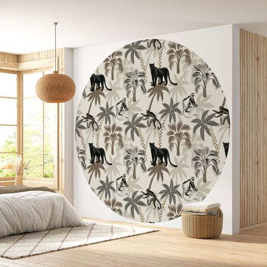 Round / Circle Wall Mural - Wallpaper - Jungle