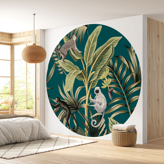 Round / Circle Wall Mural - Wallpaper - Jungle