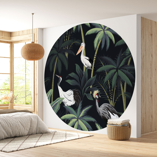 Round / Circle Wall Mural - Wallpaper - Jungle