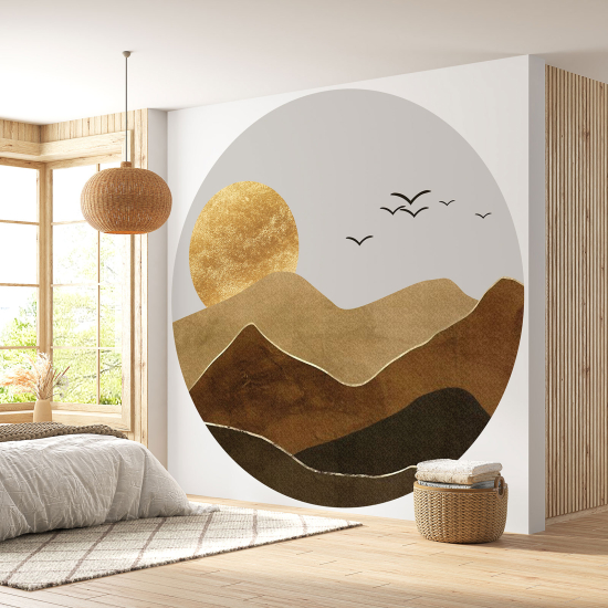 Round / Circle Wall Mural - Wallpaper - Landscape design