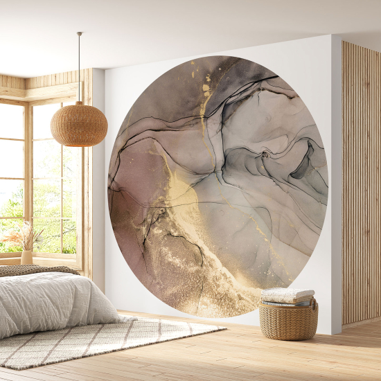 Round / Circle Wall Mural - Wallpaper - Marbled Effect