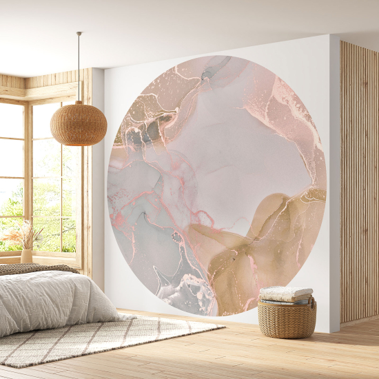 Round / Circle Wall Mural - Wallpaper - Marbled Effect