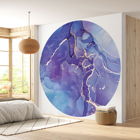 Round / Circle Wall Mural - Wallpaper - Marbled Effect