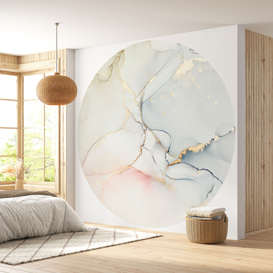 Round / Circle Wall Mural - Wallpaper - Marbled Effect