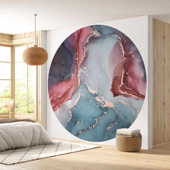 Round / Circle Wall Mural - Wallpaper - Marbled Effect