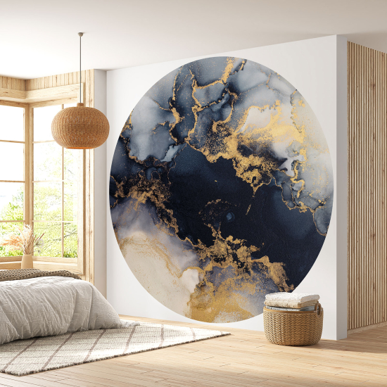 Round / Circle Wall Mural - Wallpaper - Marbled Effect