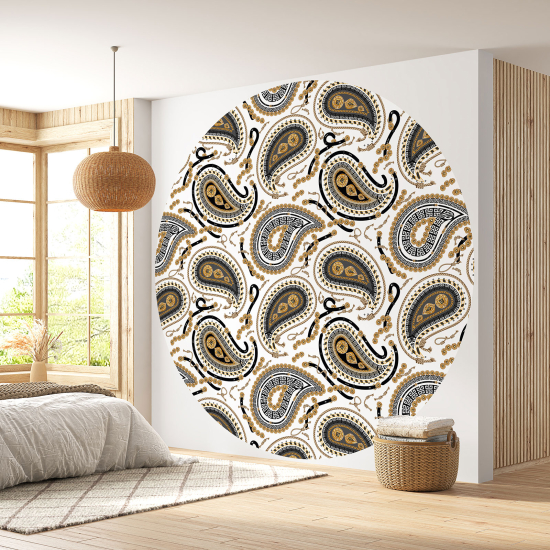 Round / Circle Wall Mural - Wallpaper - Oriental pattern