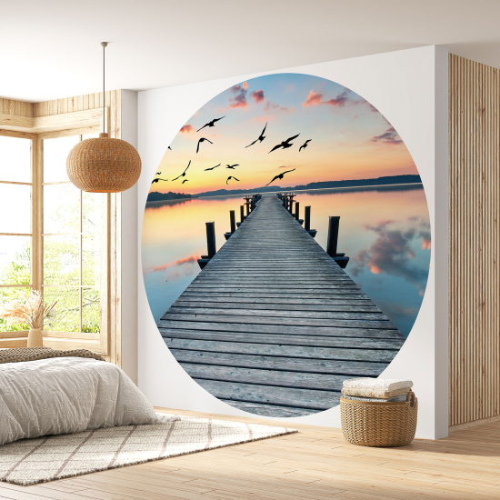 Round / Circle Wall Mural - Wallpaper - Pontoon