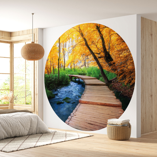 Round / Circle Wall Mural - Wallpaper - Pontoon