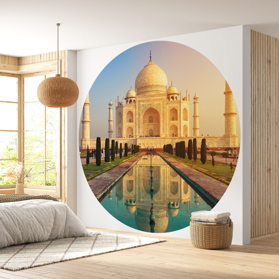 Round / Circle Wall Mural - Wallpaper - Taj Mahal