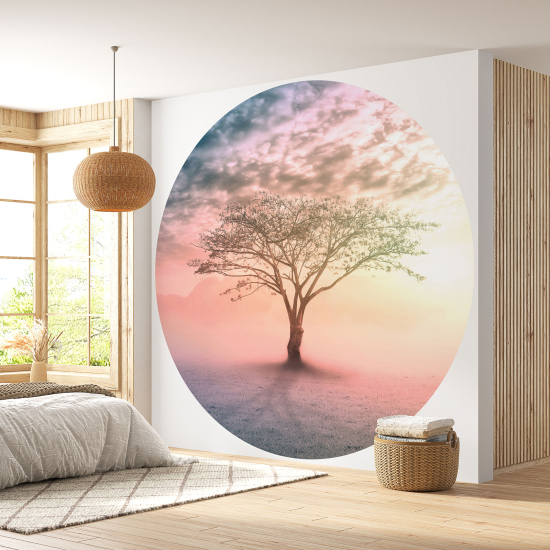 Round / Circle Wall Mural - Wallpaper - Tree