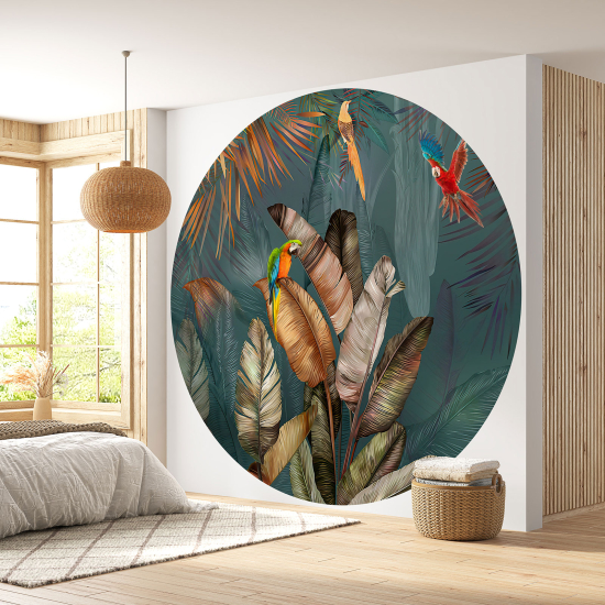 Round / Circle Wall Mural - Wallpaper - Tropical