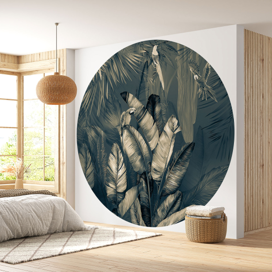 Round / Circle Wall Mural - Wallpaper - Tropical