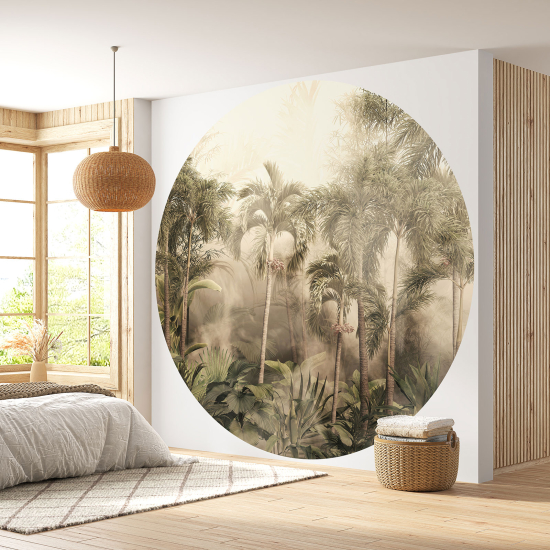 Round / Circle Wall Mural - Wallpaper - Tropical Forest