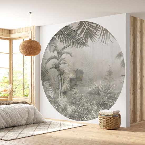 Round / Circle Wall Mural - Wallpaper - Tropical Forest