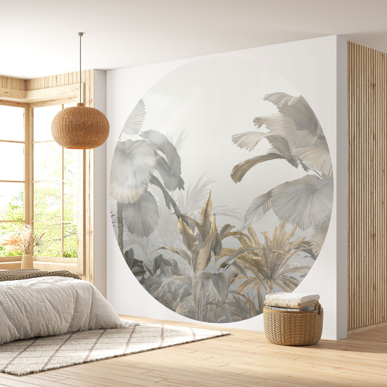 Round / Circle Wall Mural - Wallpaper - Tropical Forest