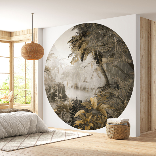 Round / Circle Wall Mural - Wallpaper - Tropical Forest