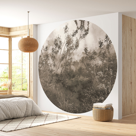 Round / Circle Wall Mural - Wallpaper - Tropical Forest