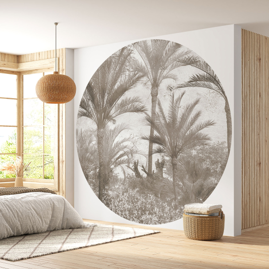 Round / Circle Wall Mural - Wallpaper - Tropical Forest