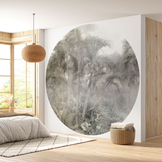 Round / Circle Wall Mural - Wallpaper - Tropical Forest