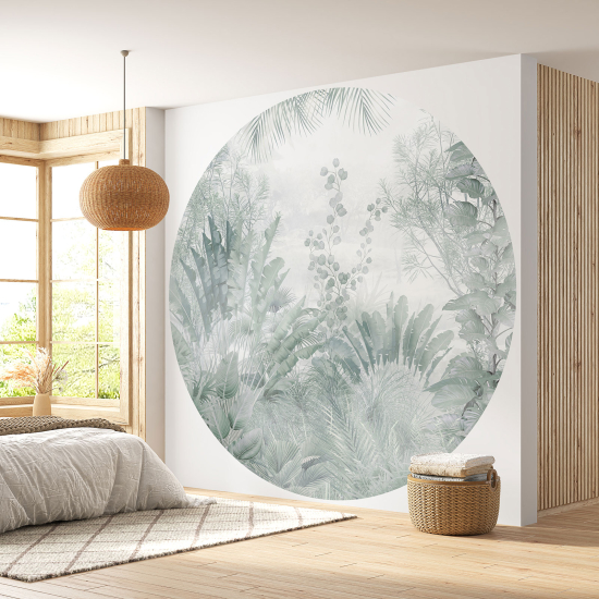 Round / Circle Wall Mural - Wallpaper - Tropical Forest