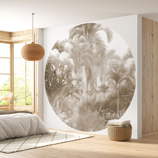 Round / Circle Wall Mural - Wallpaper - Tropical Forest