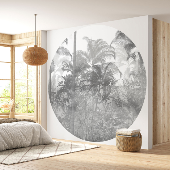 Round / Circle Wall Mural - Wallpaper - Tropical Forest