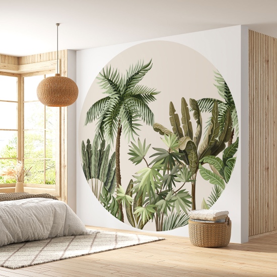 Round / Circle Wall Mural - Wallpaper - Tropical Forest