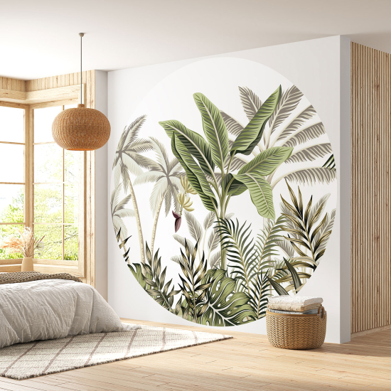 Round / Circle Wall Mural - Wallpaper - Tropical Forest