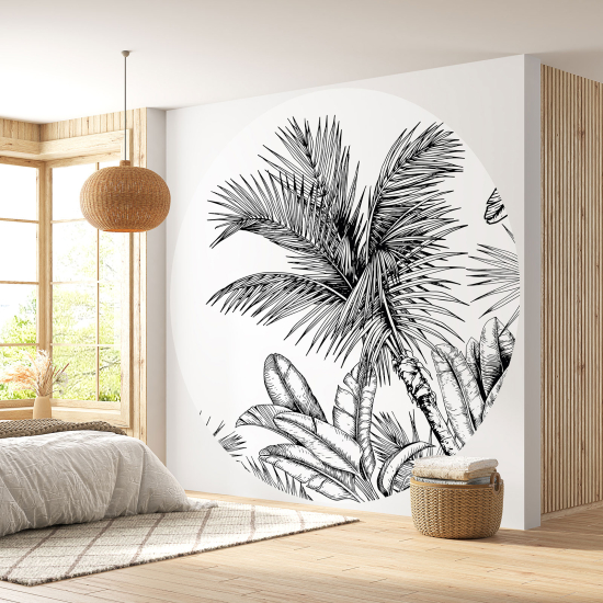 Round / Circle Wall Mural - Wallpaper - Tropical Forest