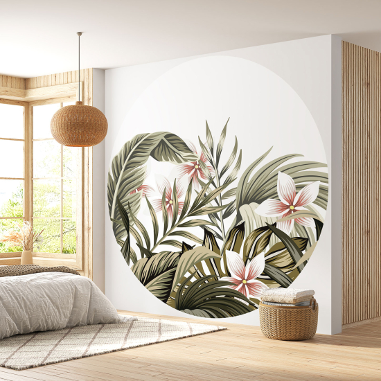 Round / Circle Wall Mural - Wallpaper - Tropical Forest