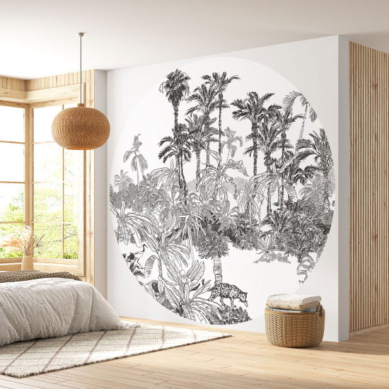 Round / Circle Wall Mural - Wallpaper - Tropical Forest