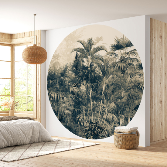 Round / Circle Wall Mural - Wallpaper - Tropical Forest