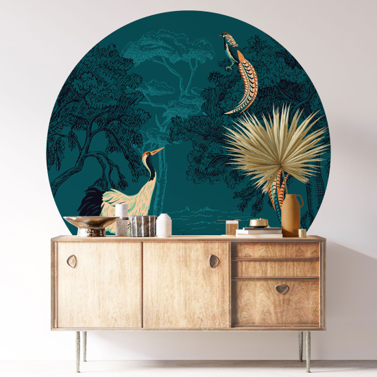 Round / Circle Wall Sticker - Birds