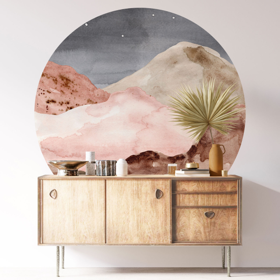 Round / Circle Wall Sticker - Boho Landscape