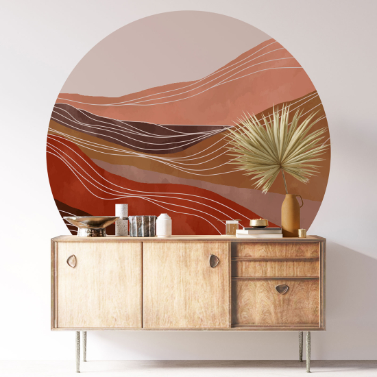 Round / Circle Wall Sticker - Boho Landscape