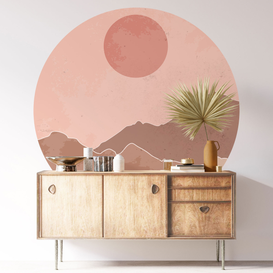 Round / Circle Wall Sticker - Boho Landscape