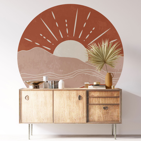 Round / Circle Wall Sticker - Boho Sun