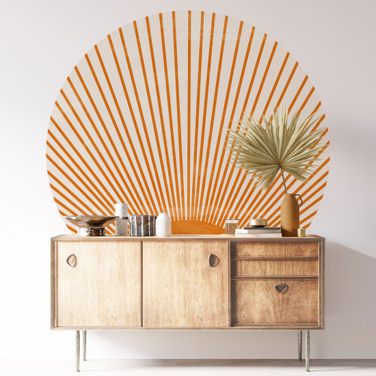 Round / Circle Wall Sticker - Boho Sunrays