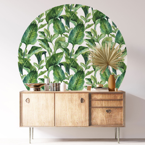 Round / Circle Wall Sticker - Botanical pattern