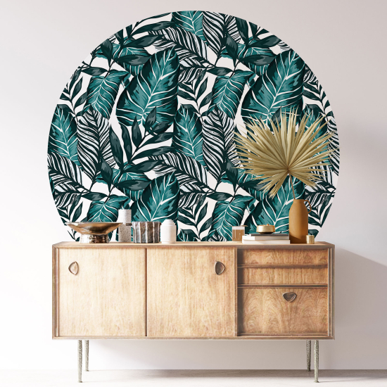 Round / Circle Wall Sticker - Botanical pattern