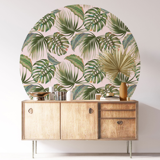 Round / Circle Wall Sticker - Botanical pattern