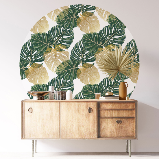 Round / Circle Wall Sticker - Botanical pattern