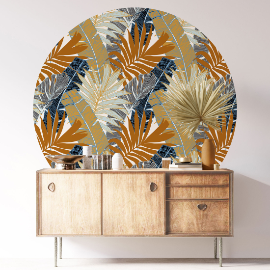 Round / Circle Wall Sticker - Botanical pattern