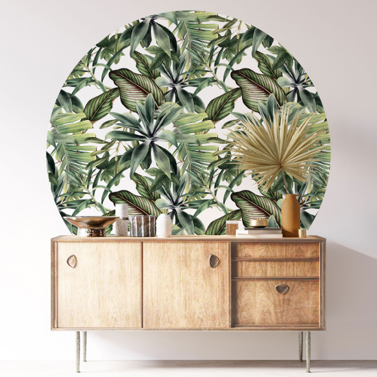 Round / Circle Wall Sticker - Botanical pattern