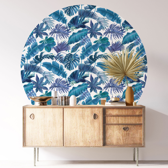 Round / Circle Wall Sticker - Botanical pattern