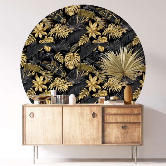 Round / Circle Wall Sticker - Botanical pattern